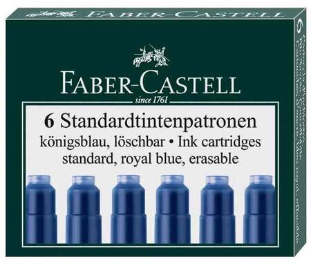 Etui de 6 cartouches Standard effaçable Bleu royal FABER-CASTELL