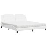 vidaXL Lit avec matelas blanc 180x200 cm similicuir