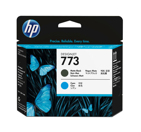 HP HP 773 Matte Black and Cyan Designjet Pr HP 773 original tte d impression noir mat et cyan capacite standard pack de 1