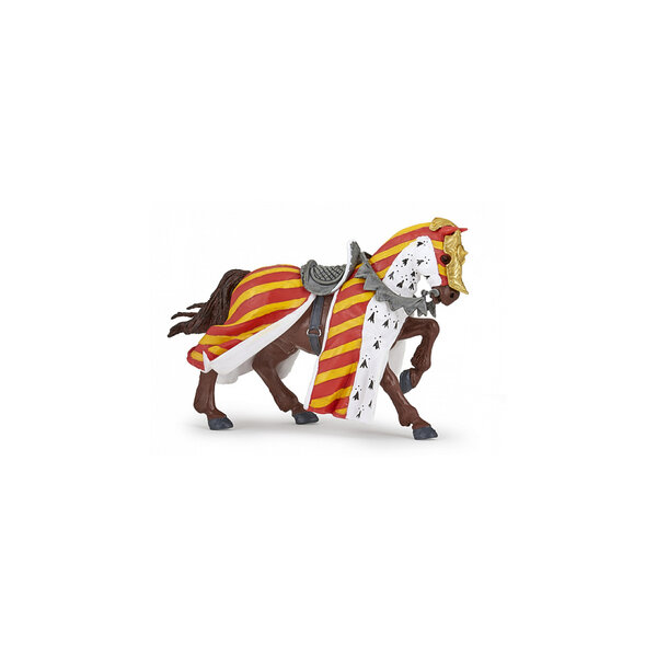 Figurine Papo Cheval de Tournoi - Destrier Médiéval Détail Réaliste