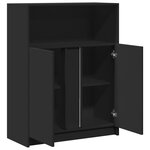 vidaXL Buffet avec LED noir 77x34x100 cm bois d'ingénierie
