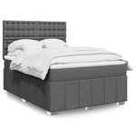 vidaXL Sommier à lattes de lit avec matelas Gris foncé 160x200cm Tissu