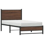 vidaXL Cadre de lit en métal avec tête de lit chêne marron 75x190 cm