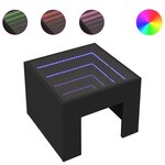 vidaXL Table de chevet avec LED infini noir 40x40x30 cm
