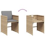 vidaXL Ensemble à manger de jardin et coussins 11 Pièces mélange beige