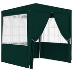 vidaXL Tente de réception avec parois latérales 2 5x2 5 m Vert 90 g/m²