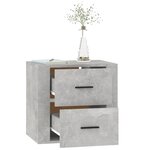 vidaXL Table de chevet murale Gris béton 50x36x47 cm