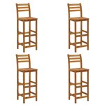 vidaXL Tabourets de bar lot de 4 bois d'acacia solide