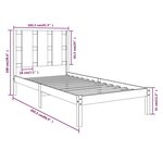 vidaXL Cadre de lit Marron miel Bois de pin massif 100x200 cm