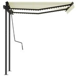 vidaXL Auvent manuel rétractable avec LED 3 5x2 5 m Crème