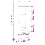 vidaXL Garde-robe chêne marron 80x50x200 cm bois d'ingénierie