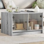 vidaXL Table basse avec portes en verre sonoma gris 68x50x42 cm