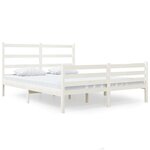 vidaXL Cadre de lit Blanc Bois de pin massif 120x190 cm Petit double