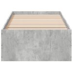 vidaXL Cadre de lit gris béton 90x190 cm bois d'ingénierie