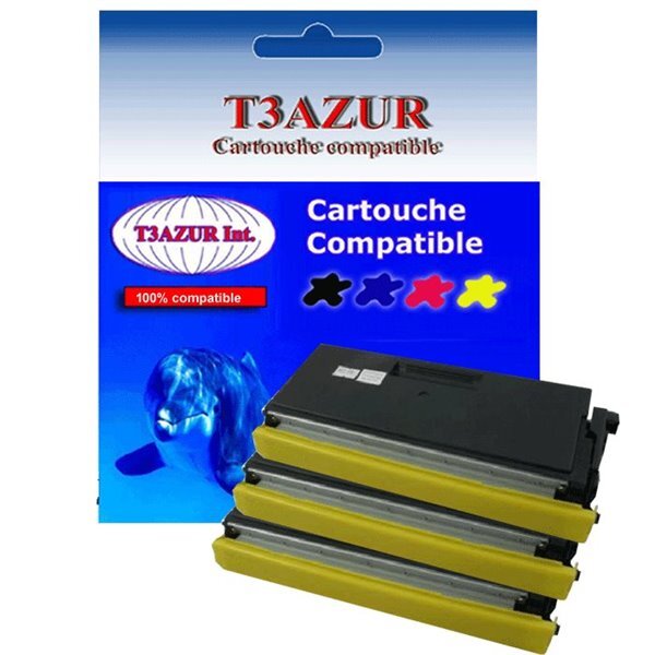 3 Toners compatibles avec Brother TN6600 pour Brother HL5170DN, HLP2500 - 6 000 pages - T3AZUR