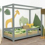 Lit cabane enfant BUNKY 80 x 180 vert sauge