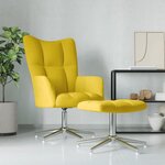 vidaXL Chaise de relaxation avec tabouret Jaune moutarde Velours