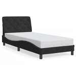 vidaXL Cadre de lit avec lumière LED noir 90x190 cm velours