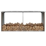 vidaXL Abri de stockage de bois Acier galvanisé 330x92x153 cm Marron