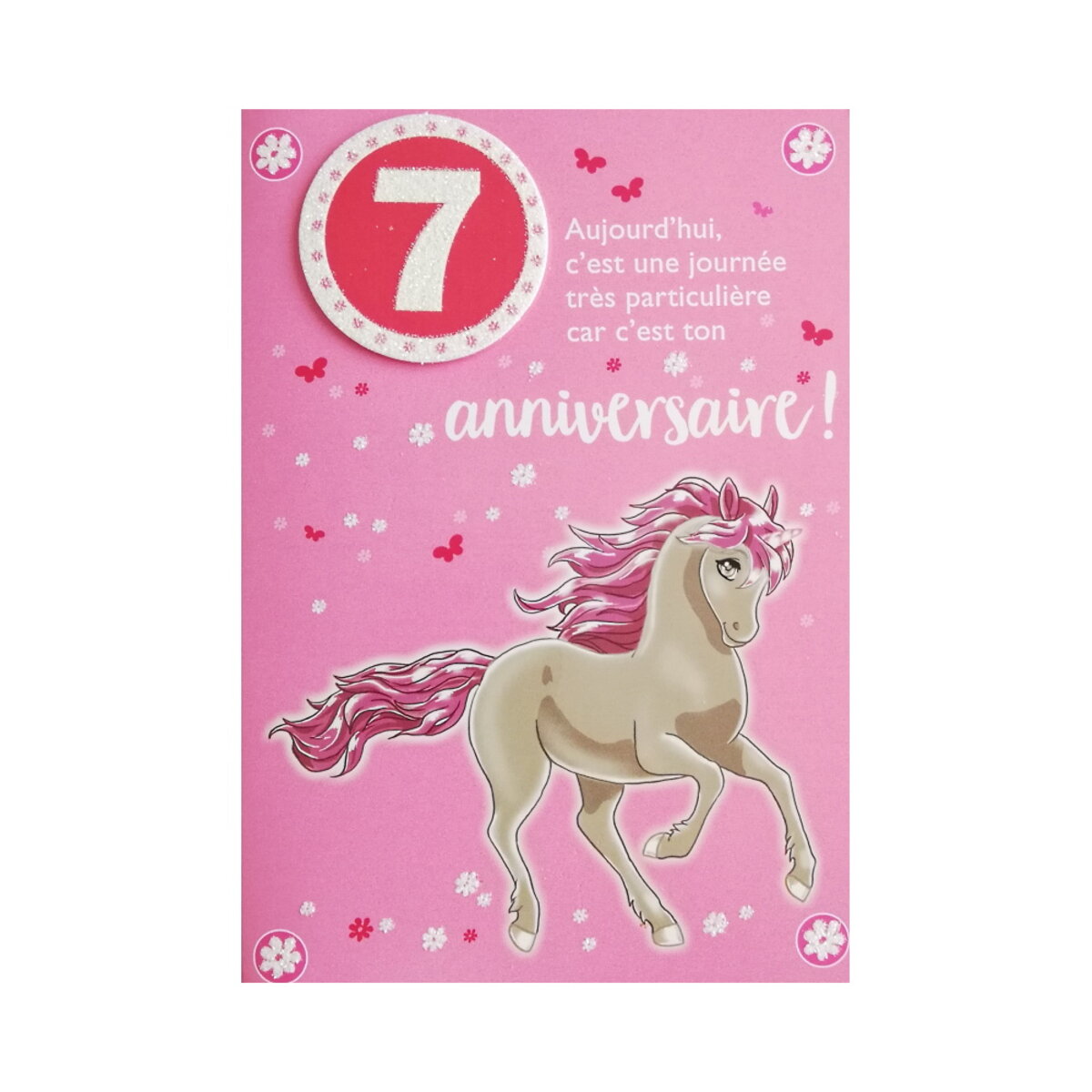 Achat 7ème carte d'anniversaire pour fille, septième carte d