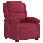 vidaXL Fauteuil inclinable de massage électrique rouge bordeaux