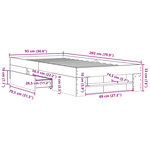 vidaXL Cadre de lit sans matelas chêne fumé 90x200cm bois d'ingénierie