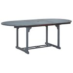 vidaXL Mobilier à dîner d'extérieur 7 Pièces en Bois d'acacia solide Gris