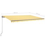 vidaXL Auvent manuel rétractable sur pied 500x350 cm Jaune/Blanc