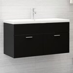 vidaXL Armoire d'évier Noir 90x38 5x46 cm Bois d’ingénierie