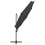 vidaXL Parasol déporté avec mât et lumières LED Anthracite 300 cm