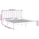 vidaXL Cadre de lit Blanc Bois massif 200x200 cm