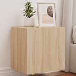 vidaXL Meubles TV muraux lumières LED 2 Pièces chêne sonoma 40 5x35x40 cm