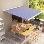 vidaXL Store à cassette manuel 350x250 cm Bleu et blanc