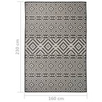 vidaXL Tapis à tissage plat d'extérieur 160x230 cm Rayures noires