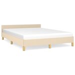 vidaXL Cadre de lit avec tête de lit Crème 140x200 cm Tissu