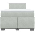 vidaXL Sommier à lattes de lit et matelas Gris clair 120x200cm Velours