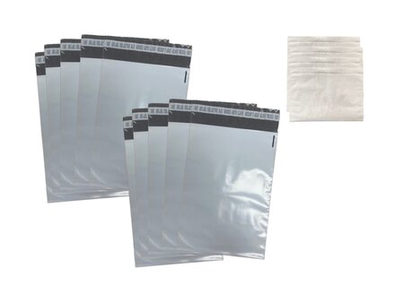 Kit emballage colis Vinted - lot de 10 enveloppes plastiques n°2 (33x23cm) + 10 pochettes porte-documents