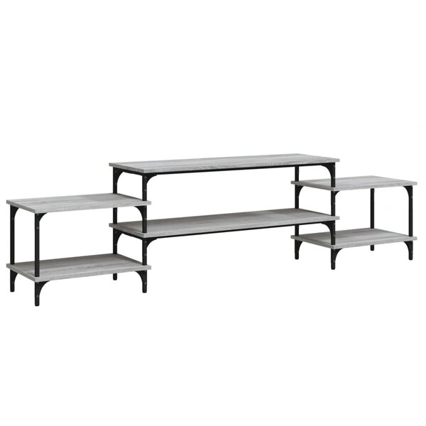 vidaXL Meuble TV sonoma gris 197x35x52 cm Bois d'ingénierie