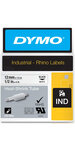 DYMO Rhino - Etiquettes Industrielles Gaine Thermorétractable  12mm x 1.5m  Noir sur Blanc