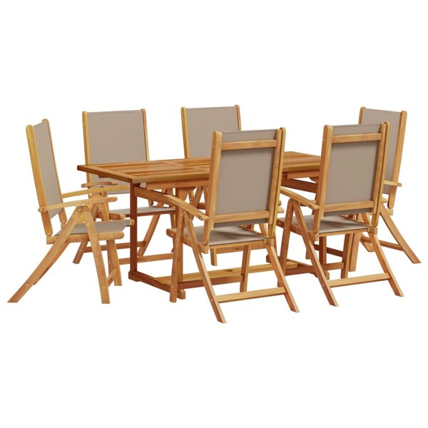 vidaXL Ensemble à manger de jardin 7Pièces bois d'acacia solide textilène