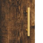 vidaXL Buffet haut Chêne fumé 34 5x34x180 cm Bois d'ingénierie