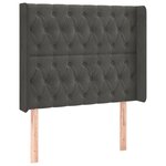 vidaXL Sommier à lattes de lit matelas LED Gris foncé 90x200cm Velours
