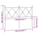 vidaXL Tête de lit métal noir 120 cm