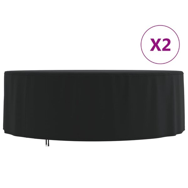 vidaXL Housses de salon de jardin 2 Pièces Ø 244x71 cm 420D tissu oxford