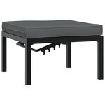 vidaXL Salon de jardin 5 Pièces avec coussins noir aluminium