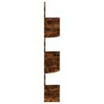 vidaXL Étagère d'angle murale chêne fumé 19x19x123cm bois d'ingénierie
