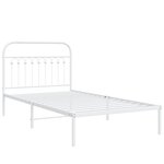 vidaXL Cadre de lit métal avec tête de lit blanc 100x200 cm