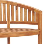 vidaXL Banc de jardin en forme de banane 120 cm Teck solide