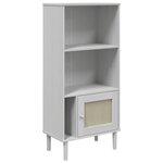 vidaXL Bibliothèque SENJA aspect de rotin blanc bois massif de pin