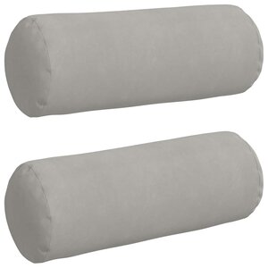 vidaXL Coussins d'accent 2 Pièces Gris clair Ø 25 x 70 cm